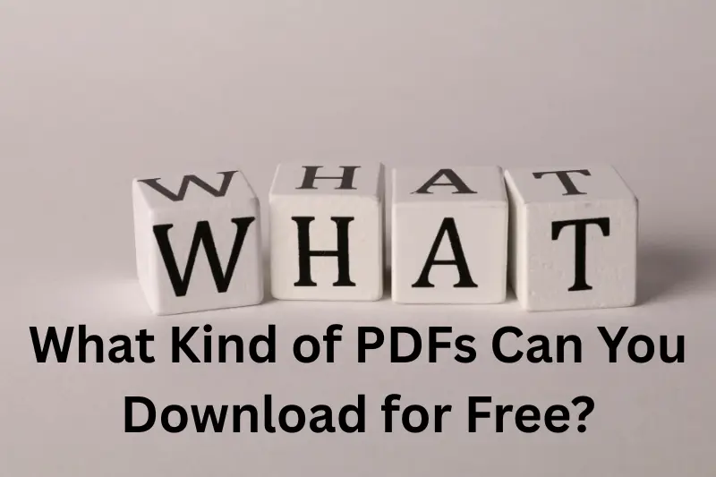 what kind of pdfs can you download for free?